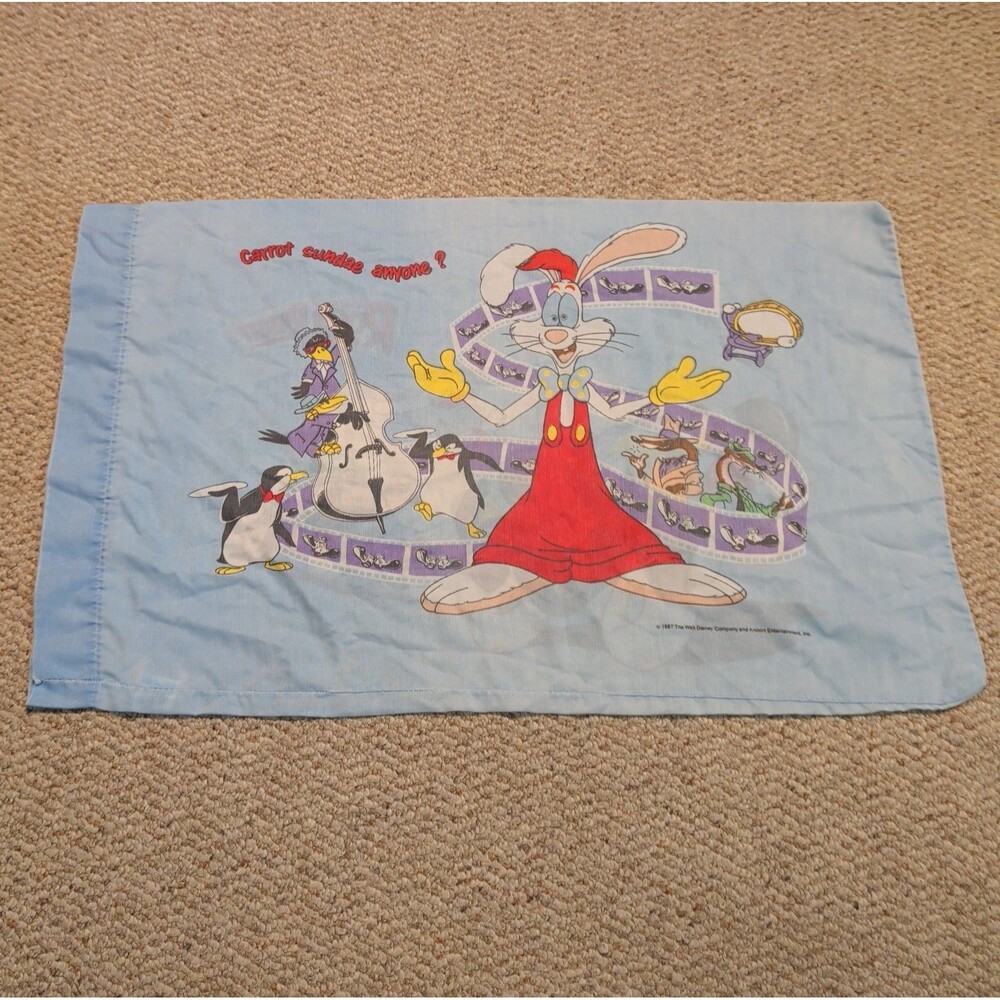 Vintage Disney Who Framed Roger Rabbit Double Sided Standard Pillowcase 1987